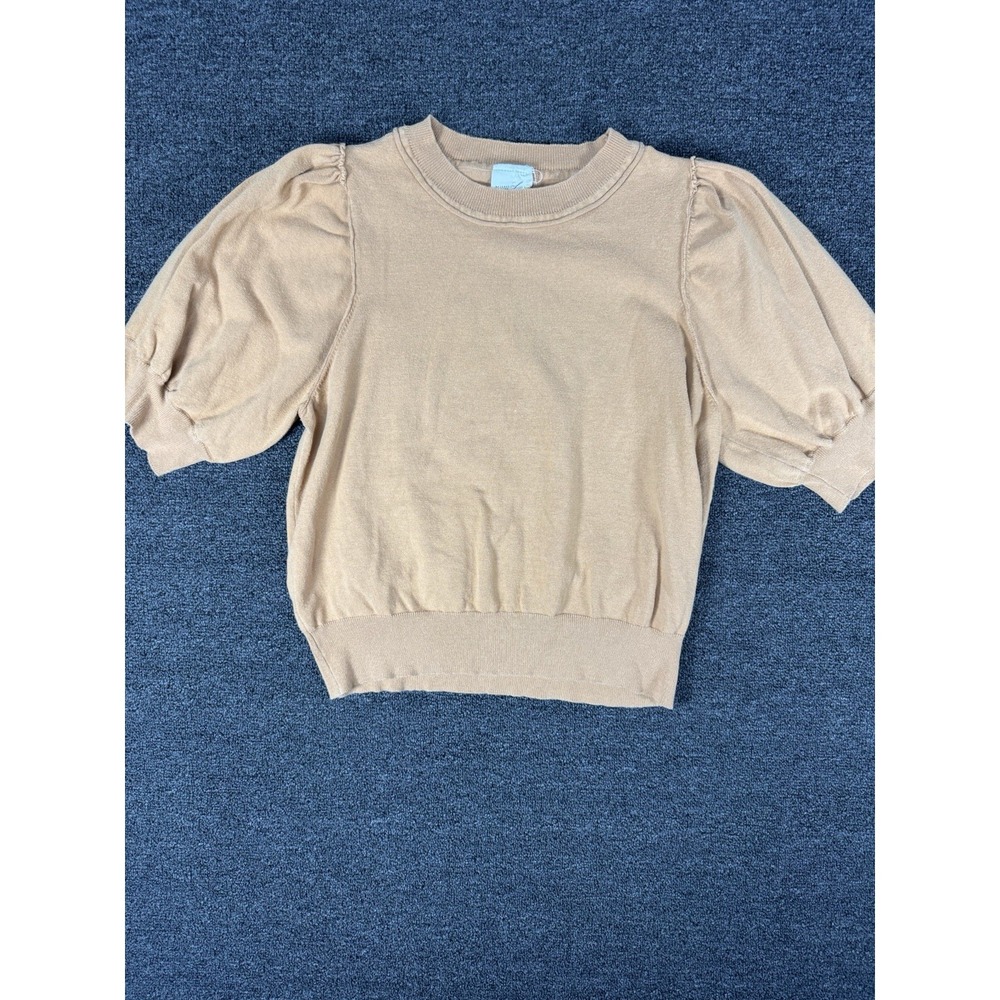 Artistic‎ Works By Lu Women's Medium Brown Puff Sleeve Knit Sweater